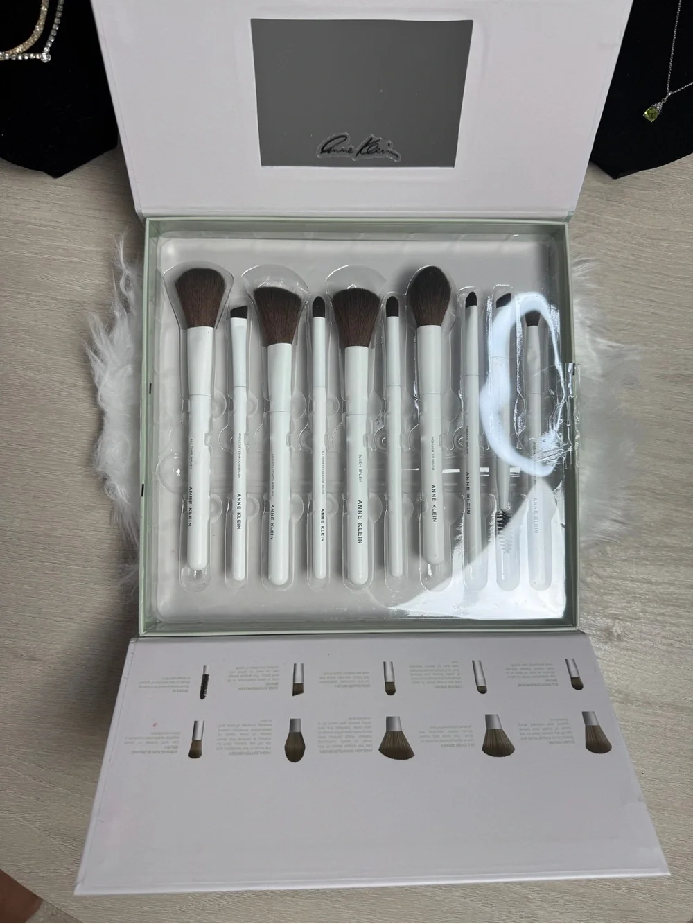 Anne Klein Complete Makeup Brush Collection - White